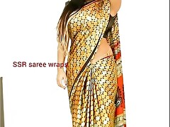 Telugu aunty saree satin saree  mating blear ornament 1 4
